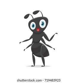 Cartoon Black Ant Vector