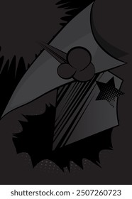 Cartoon black background, comic book dark backdrop. Retro vector comics pop art design.