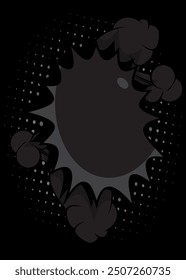 Cartoon black background, comic book dark backdrop. Retro vector comics pop art design.