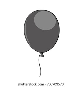 Cartoon Black Balloon Isolated On White Stock Vector Royalty Free 730903573