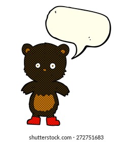 cartoon black bear cub with speech bubble