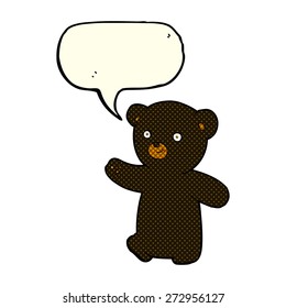 cartoon black bear cub with speech bubble