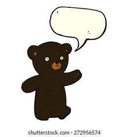 filhote de urso preto de desenho animado com balão