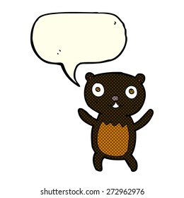 cartoon black bear cub with speech bubble