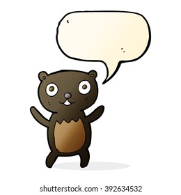 cartoon black bear cub with speech bubble