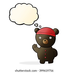 cartoon black bear cub with thought bubble