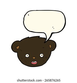 caricatura de oso negro con burbuja de habla