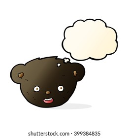 Cartoon-Schwarz-Bär-Gesicht mit Gedankenblase