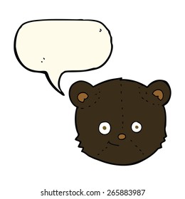 cartoon black bear head with speech bubble