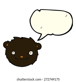 cartoon black bear head with speech bubble