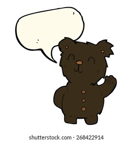cartoon black bear with speech bubble