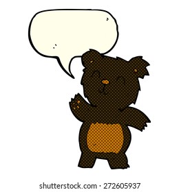 cartoon black bear with speech bubble