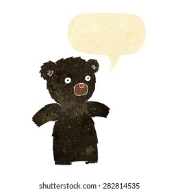 cartoon black bear with speech bubble