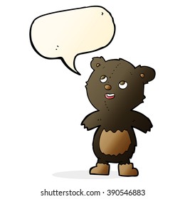 oso negro de caricatura con burbuja de habla