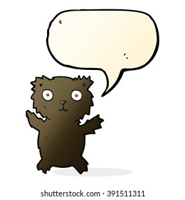 cartoon black bear with speech bubble