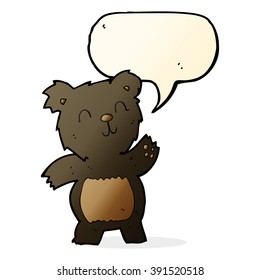 cartoon black bear with speech bubble