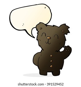 cartoon black bear with speech bubble