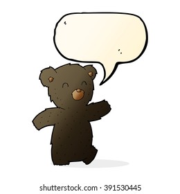 cartoon black bear with speech bubble