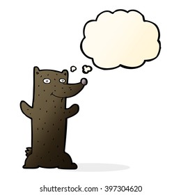 oso negro de dibujos animados con burbuja de pensamientos