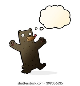 cartoon black bear with thought bubble