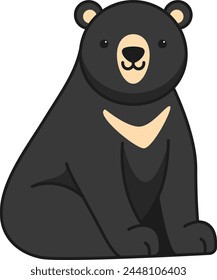 Cartoon Black Bear Vector Illustration
