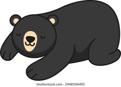 Cartoon Black Bear Vector Illustration