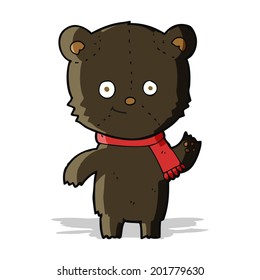 caricatura de oso negro ondeando