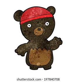 cartoon black bear wearing hat