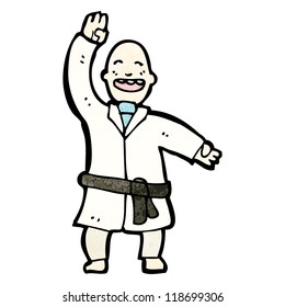 cartoon black belt martial arts man
