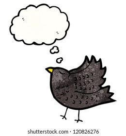 pájaro negro de dibujos animados