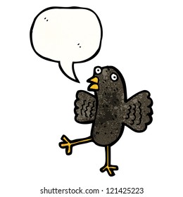 pájaro negro de dibujos animados