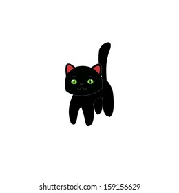 Cartoon black cat 