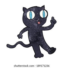 caricatura de gato negro con idea