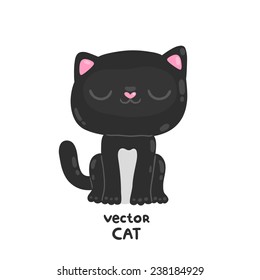 Cartoon black cat illustration