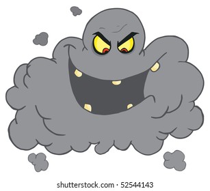 Cartoon Black Cloud Of Smog