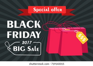 cartoon black friday on the black background