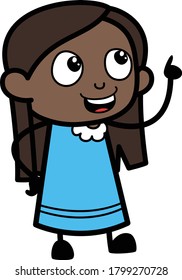 Cartoon Black Girl Talking Happy Character Design Illustration