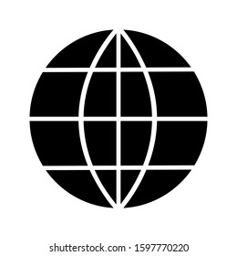 Cartoon Black Globe Icon Vector