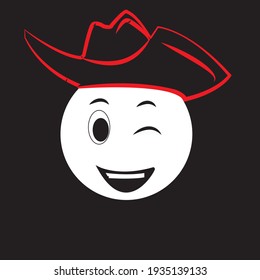 diseño gráfico de afecto al sombrero negro de dibujos animados