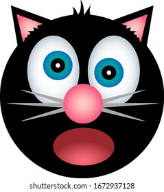 Dibujo vectorial de gatito negro