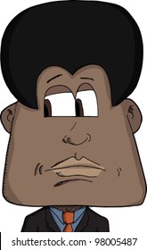 Cartoon of Black man looking over his shoulder