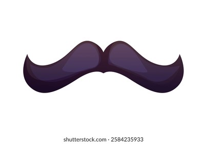 Cartoon black mustache, symbol of Mexican Mariachi musician, masculinity, Latin culture, festive spirit and traditions of Mexico country. Isolated vector male curly moustaches, retro vintage whiskers