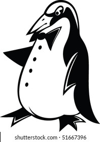 cartoon black penguin