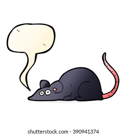 cartoon black rat with speech bubble