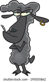 cartoon black sheep