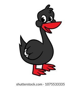 Cartoon Black Swan Illustration