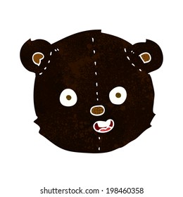 cartoon black teddy bear head