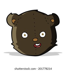 cartoon black teddy bear head