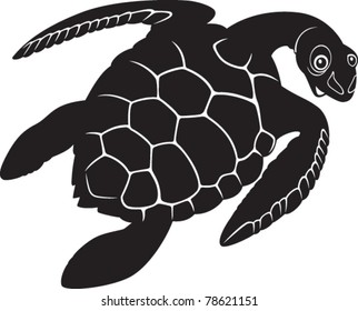 cartoon black turtle