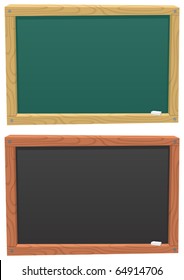 Cartoon Blackboard Colored In 2 Different Ways. 